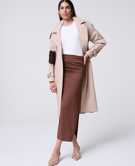 Ruched Knit Column Skirt | Ann Taylor