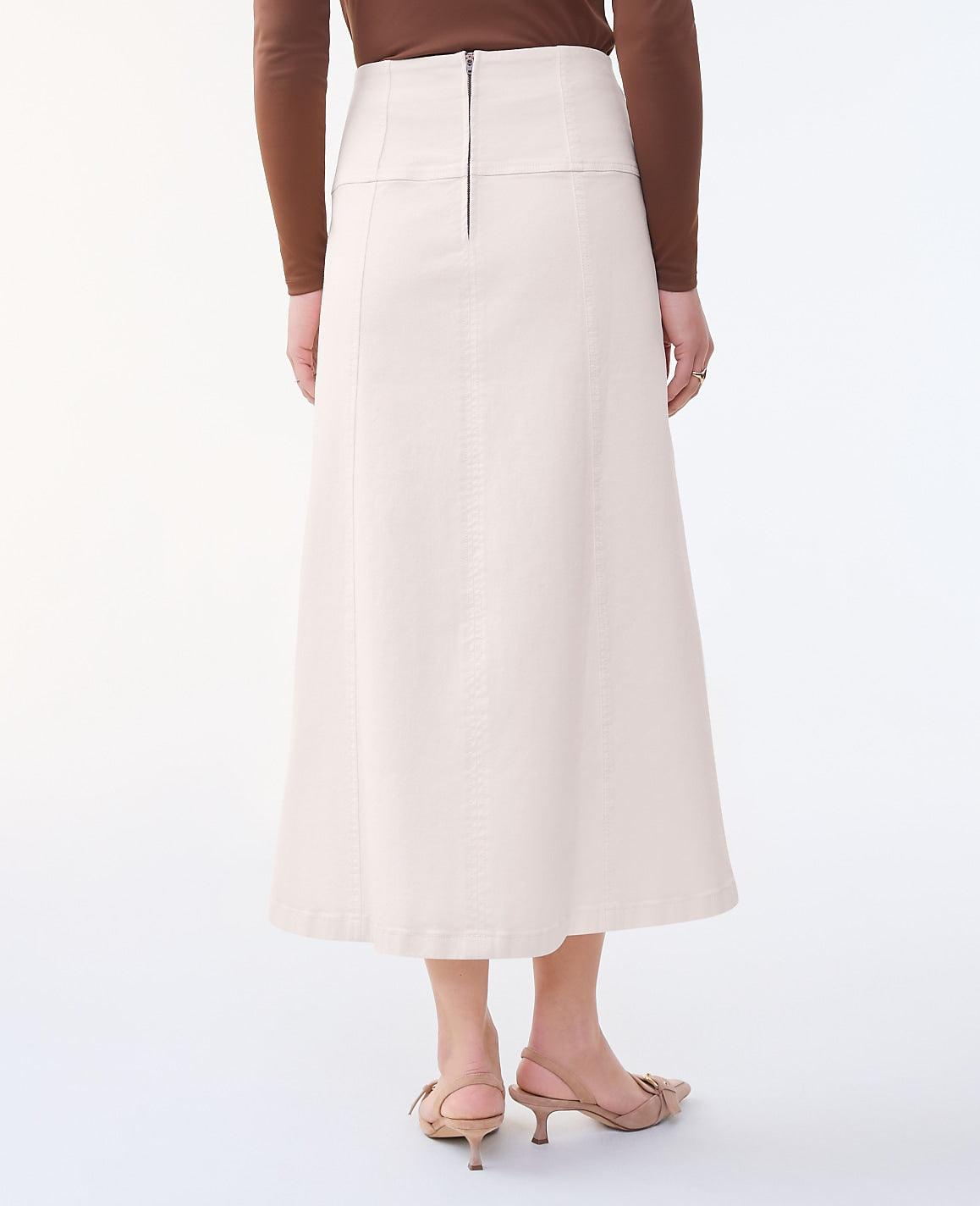 Horsebit Denim Midi Skirt | Ann Taylor