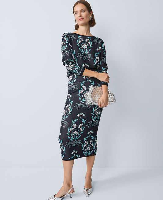 Floral Jacquard Sweater Skirt | Ann Taylor