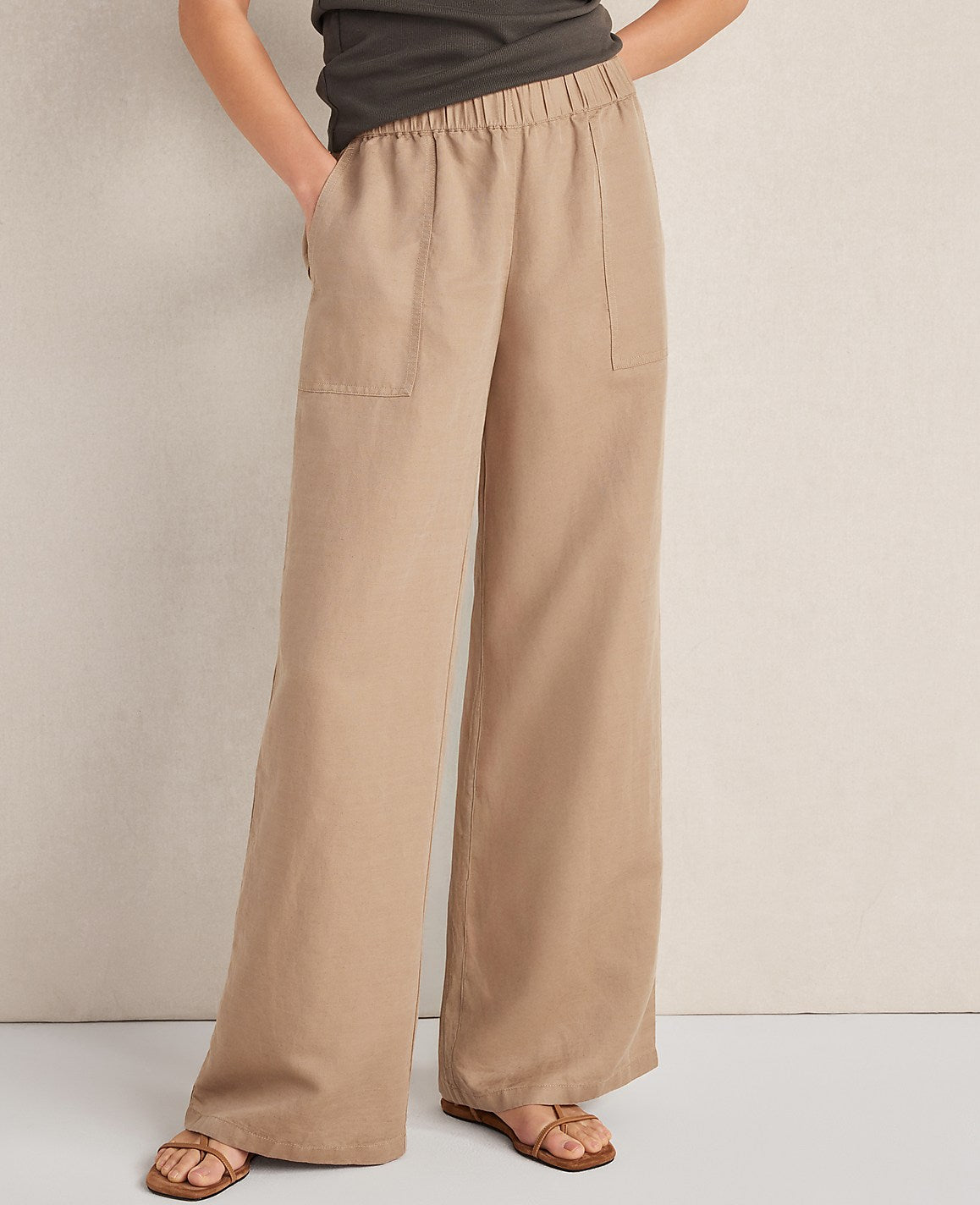 Haven Well Within Linen Blend Dobby Wide Leg Pants | Ann Taylor