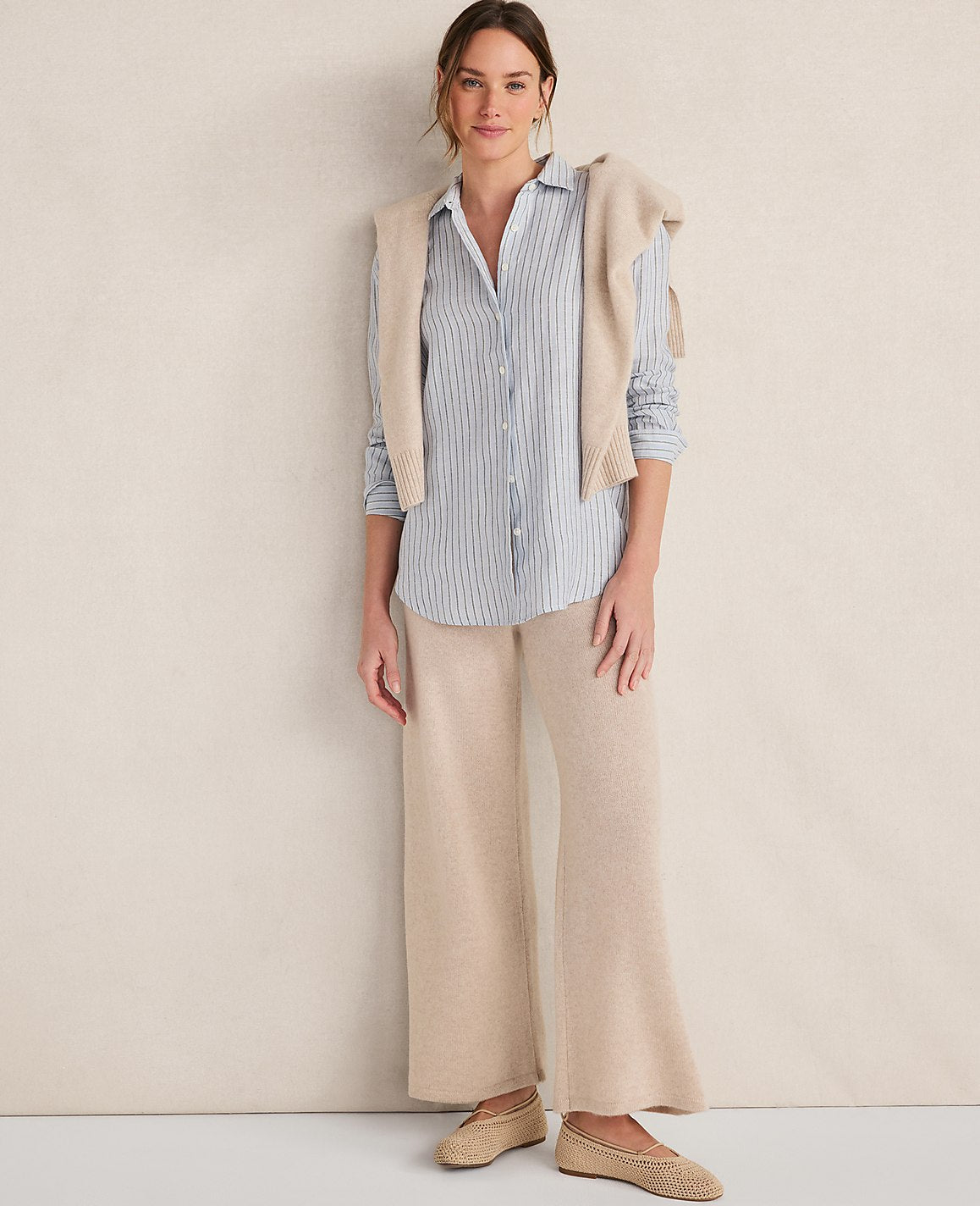 Haven Well Within The Daily Shirt in Linen Stripe | Ann Taylor