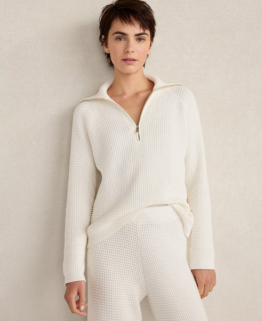 Haven Well Within Organic Cotton Cashmere Waffle Pullover | Ann Taylor