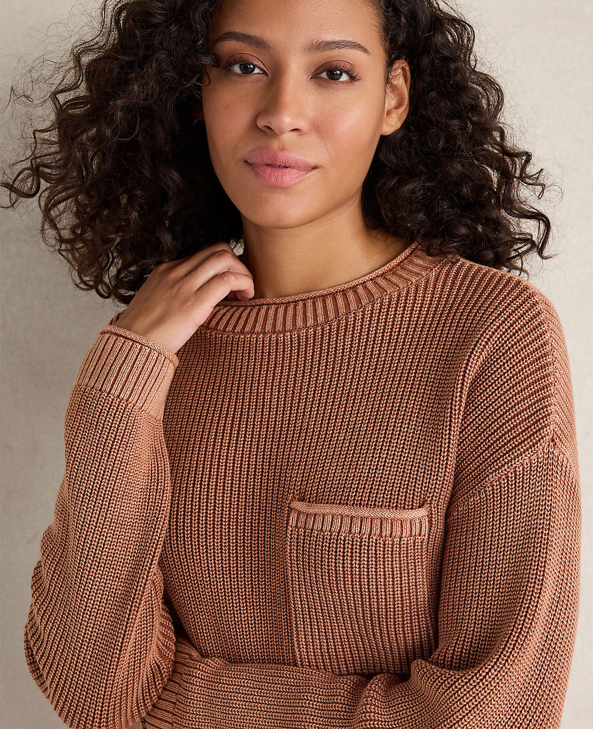 Haven Well Wthin Cotton Shaker Stitch Pocket Crewneck | Ann Taylor