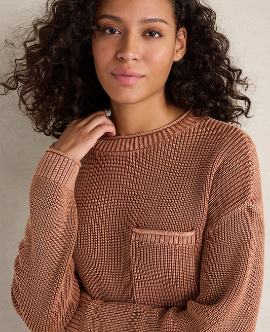 Haven Well Wthin Cotton Shaker Stitch Pocket Crewneck | Ann Taylor