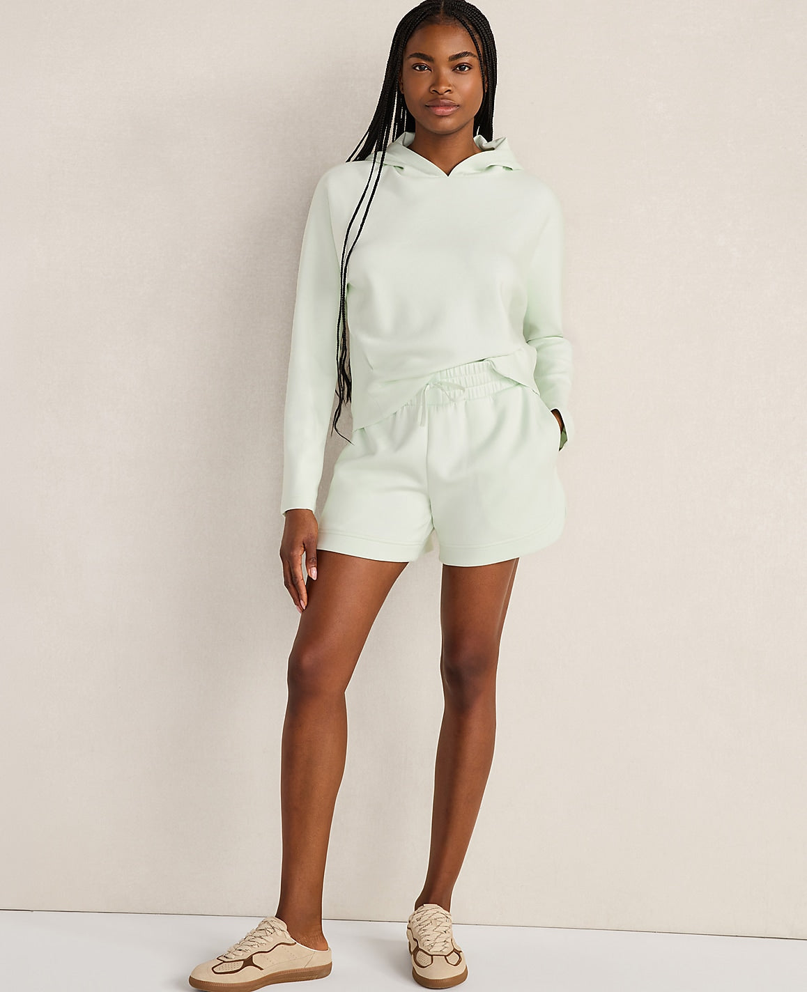 Haven Well Within Soft Knit Pleated Hoodie | Ann Taylor