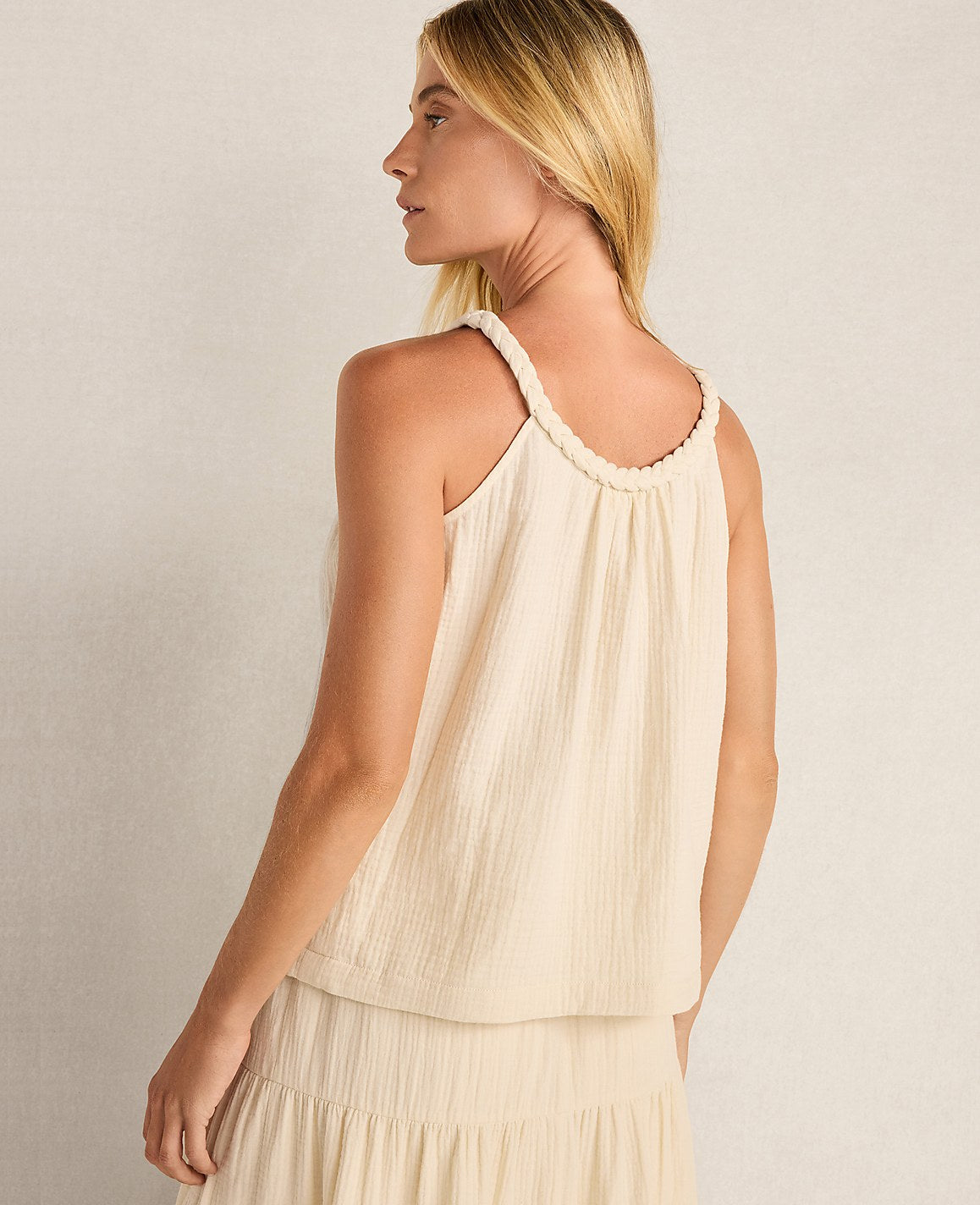 Haven Well Within Organic Cotton Gauze Braided Top | Ann Taylor