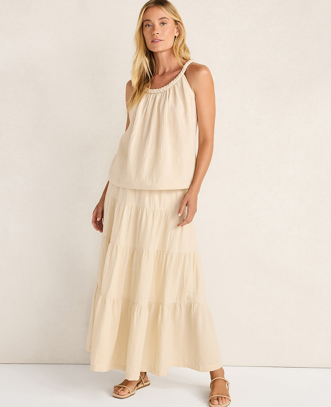 Haven Well Within Organic Cotton Gauze Braided Top | Ann Taylor