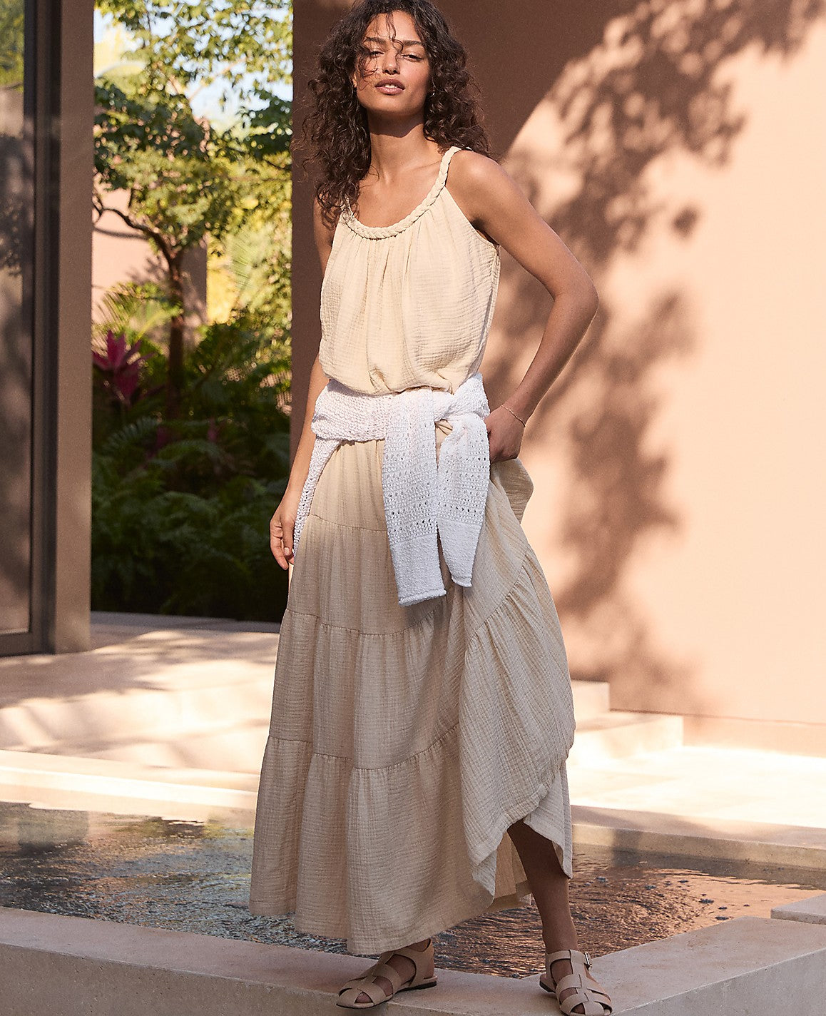 Haven Well Within Organic Cotton Gauze Braided Top | Ann Taylor