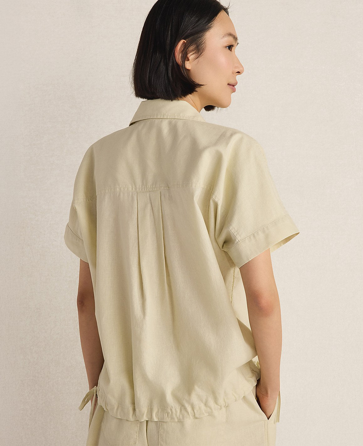 Haven Well Within Organic Cotton Linen Button-Down Top | Ann Taylor