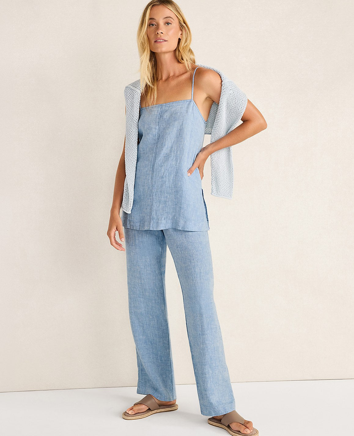 Haven Well Within Linen Slim Pants | Ann Taylor