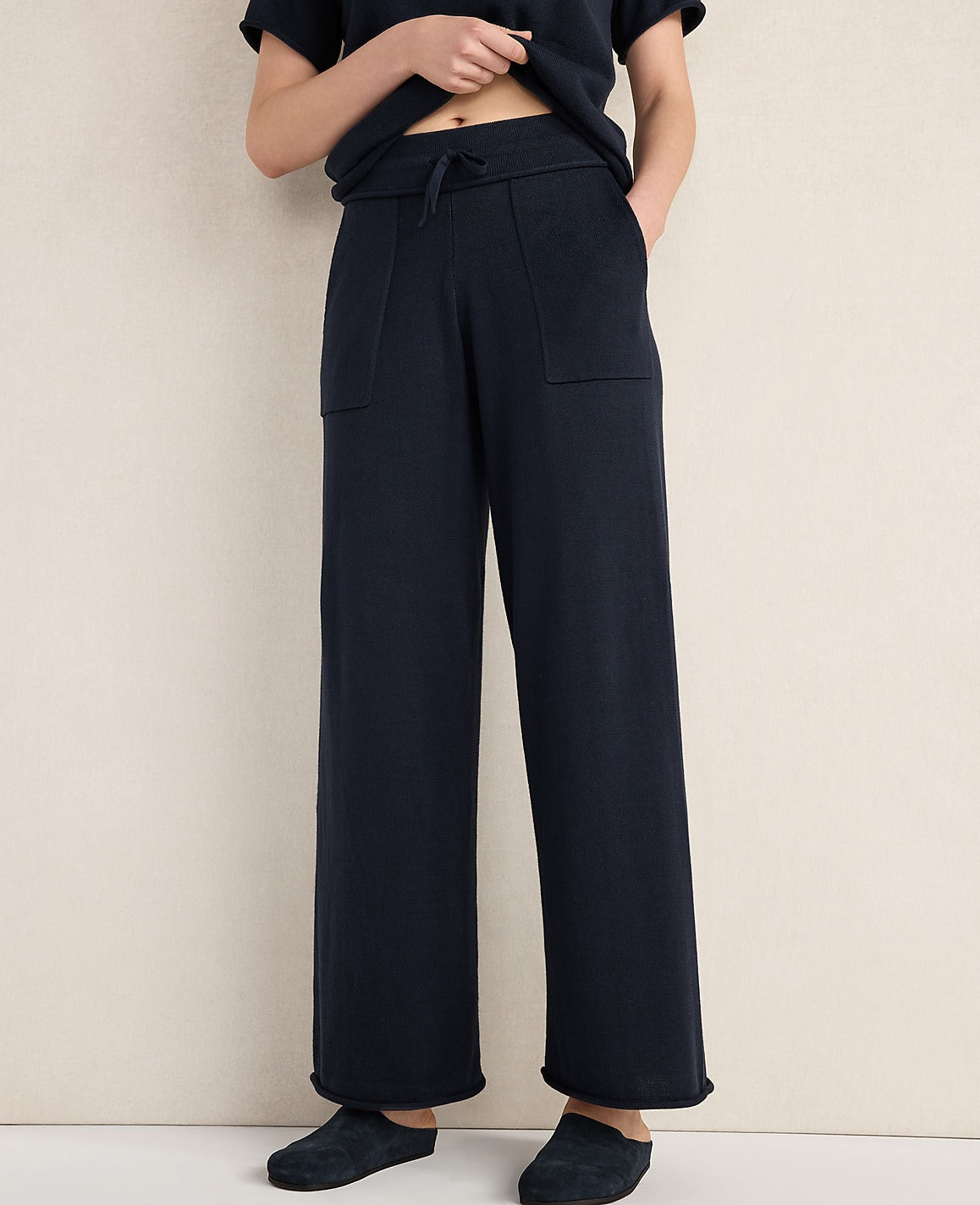 Haven Well Within Cotton Knit Wide Leg Pants | Ann Taylor