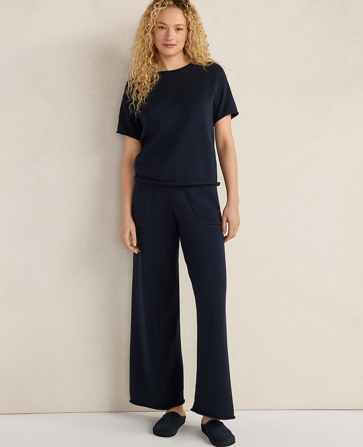 Haven Well Within Cotton Knit Wide Leg Pants | Ann Taylor
