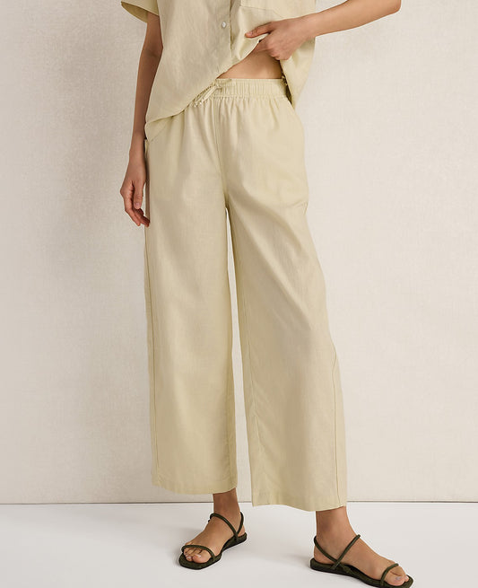 Haven Well Within Organic Cotton Linen Barrel Leg Pants | Ann Taylor