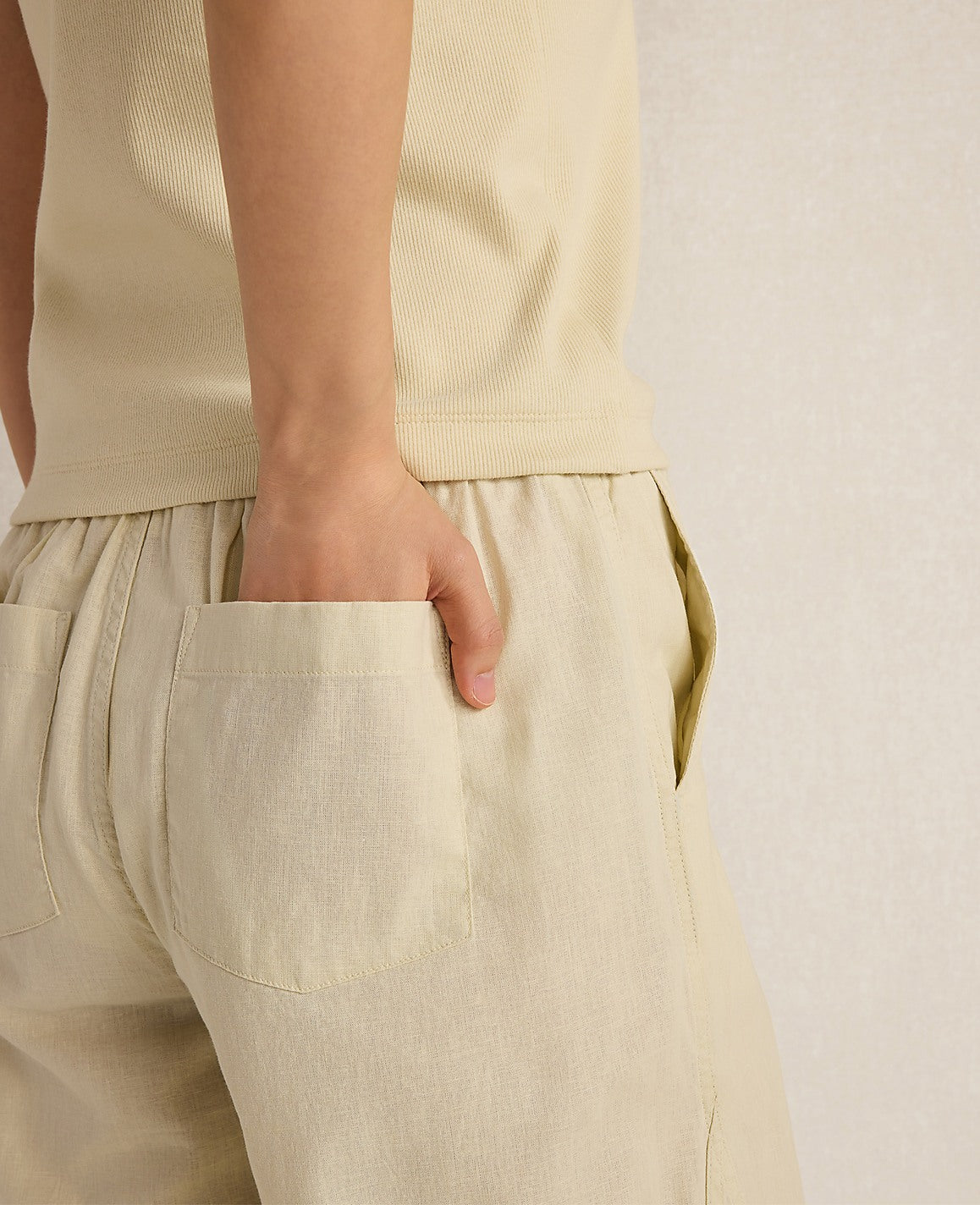 Haven Well Within Organic Cotton Linen Barrel Leg Pants | Ann Taylor