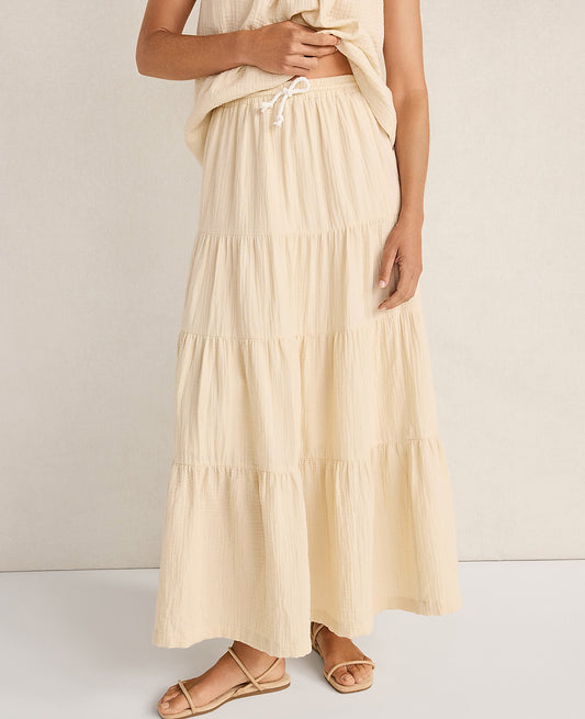 Haven Well Within Organic Cotton Gauze Tiered Maxi Skirt | Ann Taylor