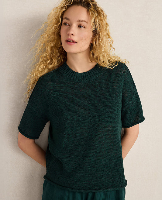 Haven Well Within Organic Cotton Linen Tape Yarn Sweater | Ann Taylor