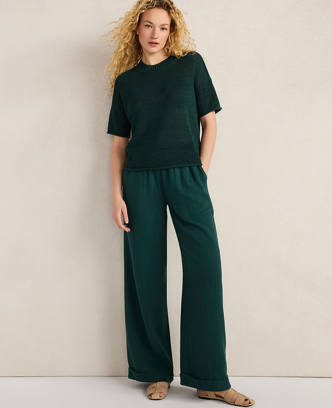 Haven Well Within Organic Cotton Linen Tape Yarn Sweater | Ann Taylor