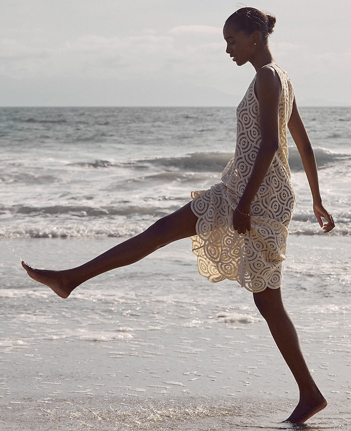 Haven Well Within Cotton Crochet Scalloped Midi Dress | Ann Taylor