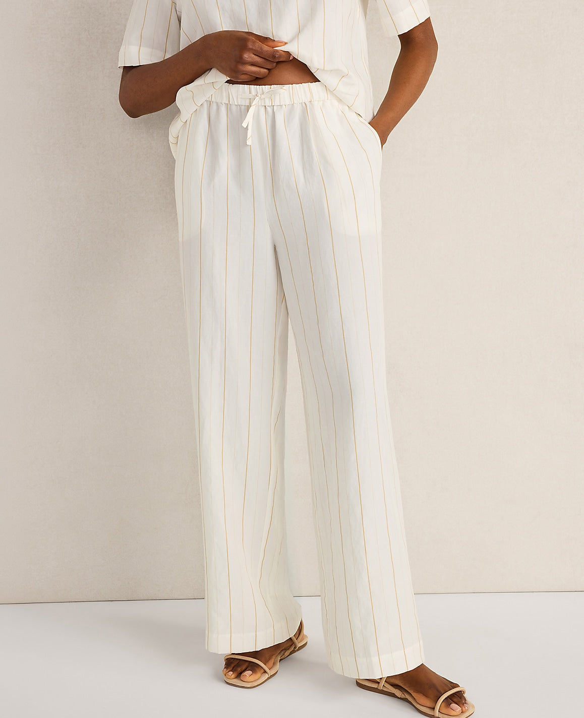 Haven Well Within Silky Linen Blend Drawstring Pants | Ann Taylor