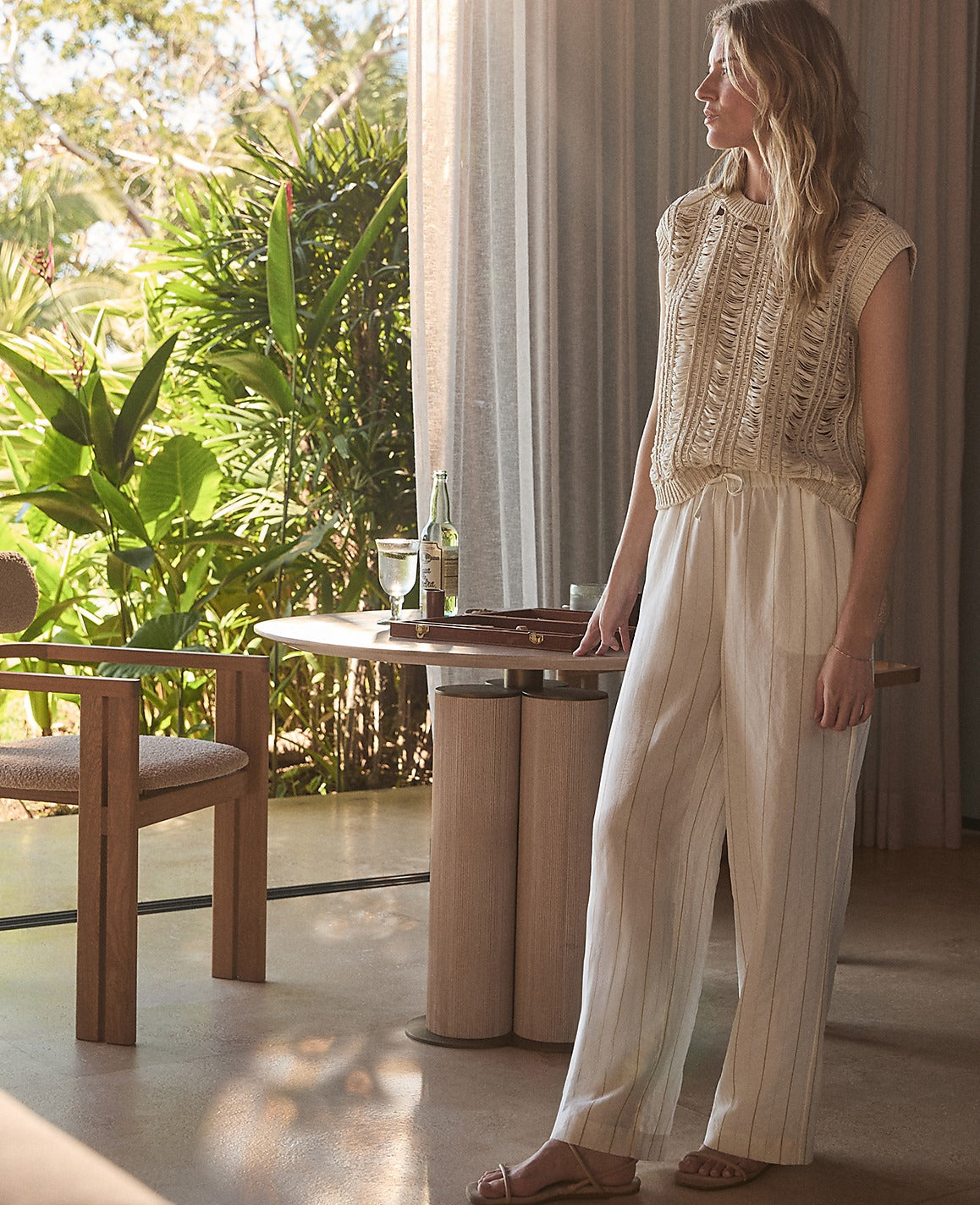 Haven Well Within Silky Linen Blend Drawstring Pants | Ann Taylor
