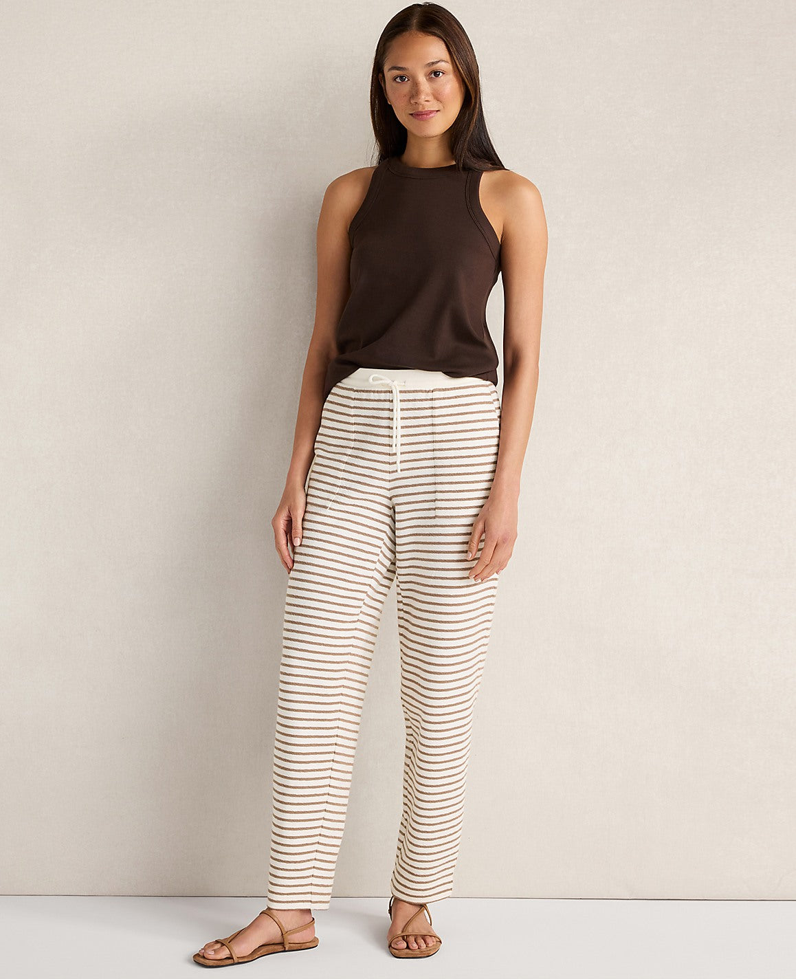 Haven Well Within Cotton Blend Textured Barrel Leg Pants | Ann Taylor