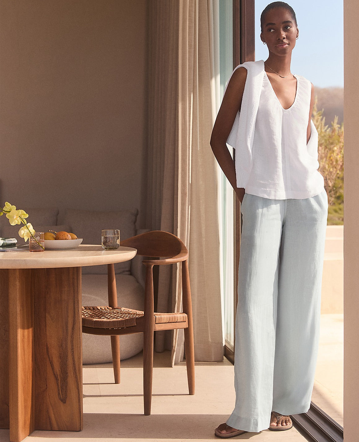 Haven Well Within Linen U-Neck Tank | Ann Taylor