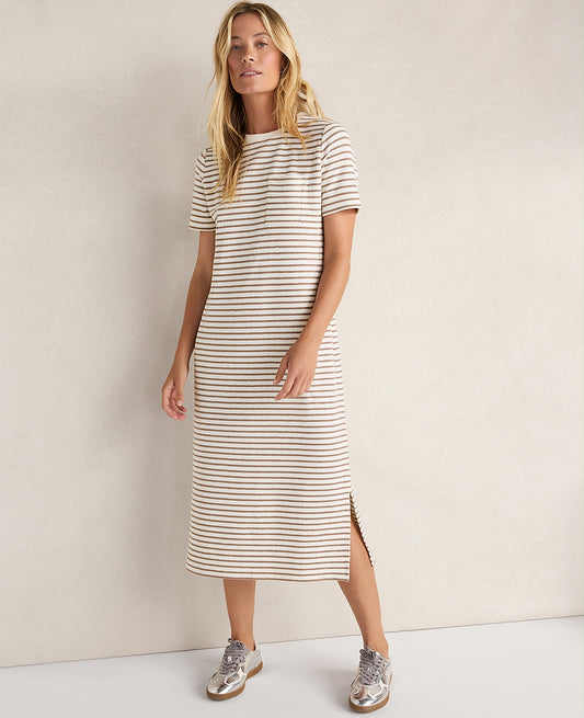 Haven Well Within Cotton Blend Textured T-Shirt Dress | Ann Taylor
