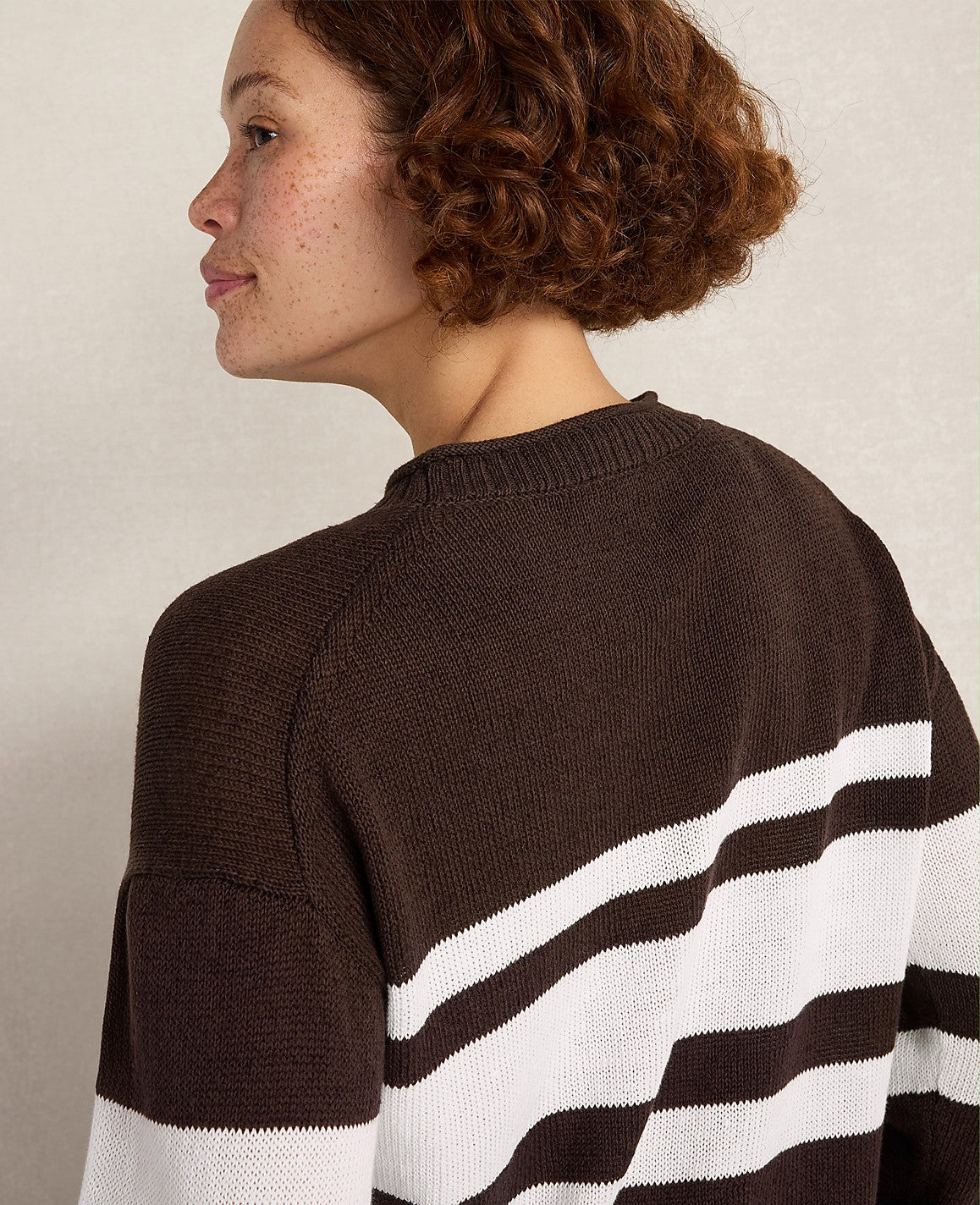 Haven Well Within Cotton Linen Stripe Roll Neck Sweater | Ann Taylor