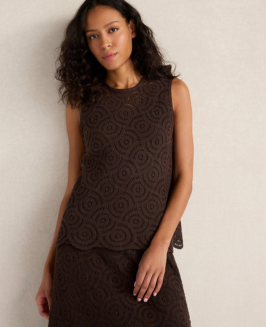 Haven Well Within Cotton Crochet Scalloped Tank | Ann Taylor