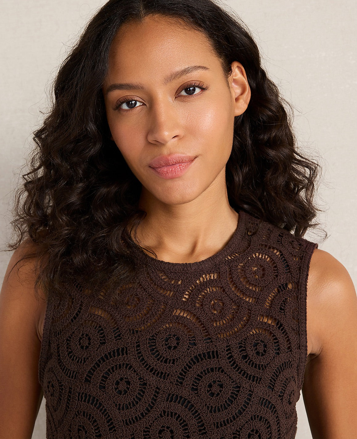 Haven Well Within Cotton Crochet Scalloped Tank | Ann Taylor