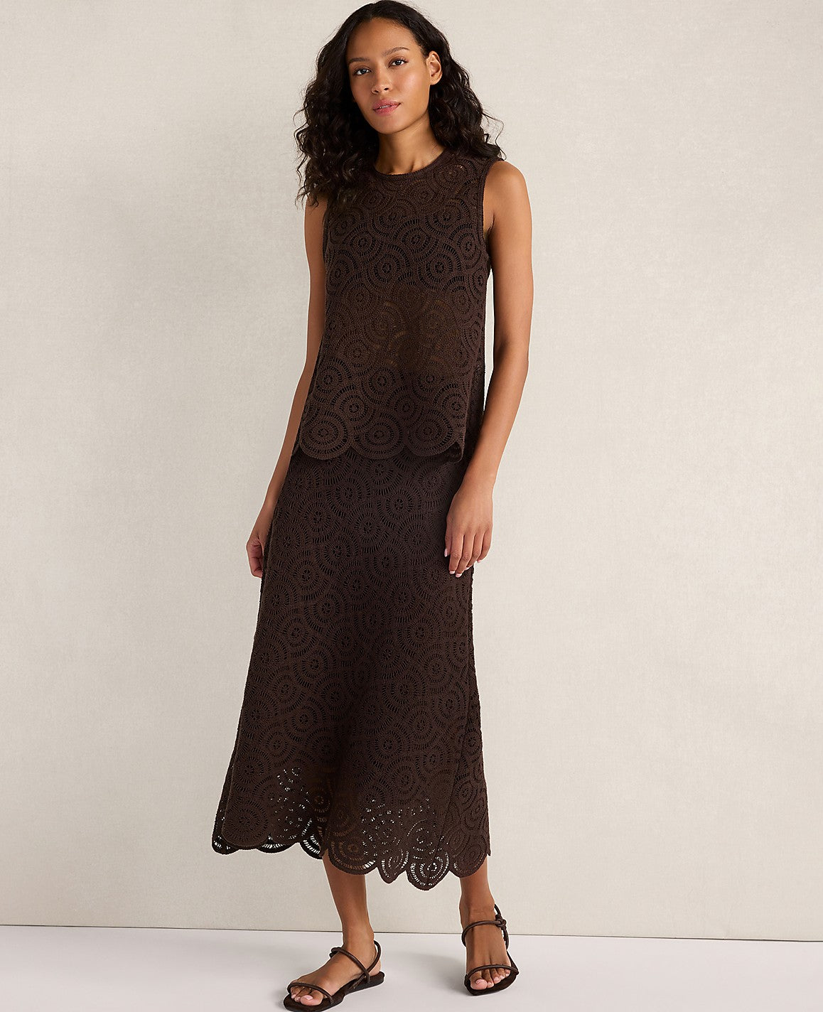 Haven Well Within Cotton Crochet Scalloped Tank | Ann Taylor