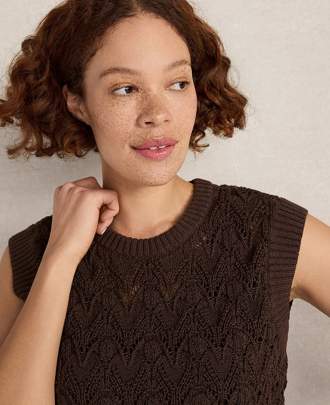 Haven Well Within Organic Cotton Chain Pointelle Sweater Vest | Ann Taylor