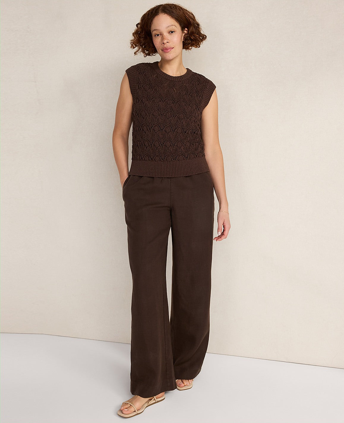 Haven Well Within Organic Cotton Chain Pointelle Sweater Vest | Ann Taylor