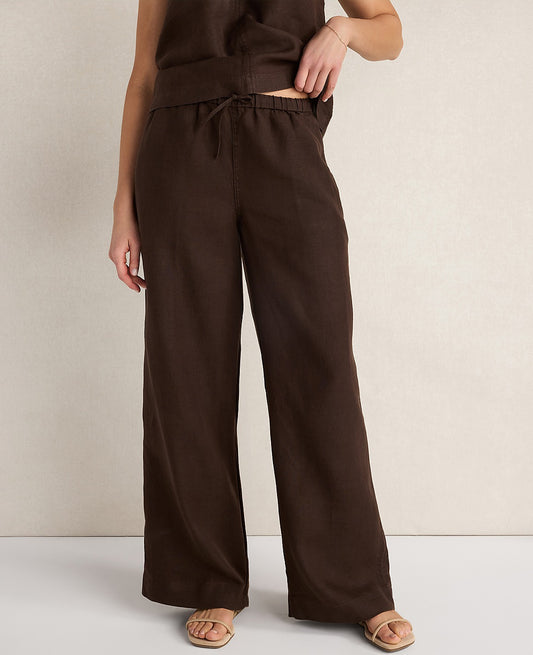 Haven Well Within Linen Wide Leg Drawstring Pants | Ann Taylor