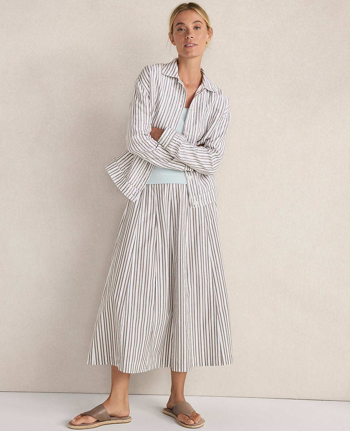 Haven Well Within Everweave Linen Stripe Boxy Jacket | Ann Taylor