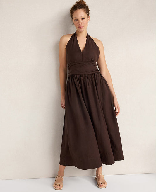Haven Well Within Linen Halter Maxi Dress | Ann Taylor