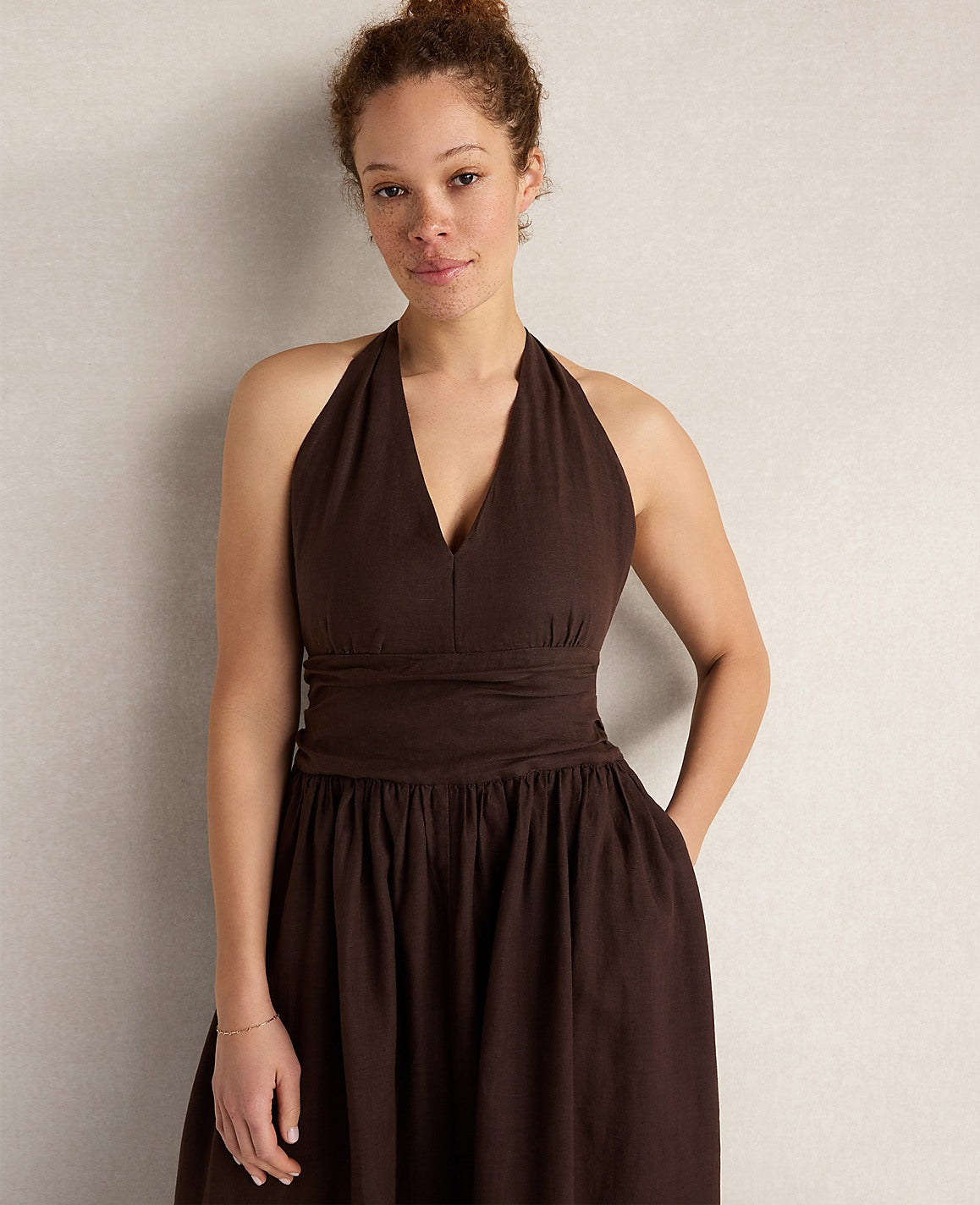Haven Well Within Linen Halter Maxi Dress | Ann Taylor