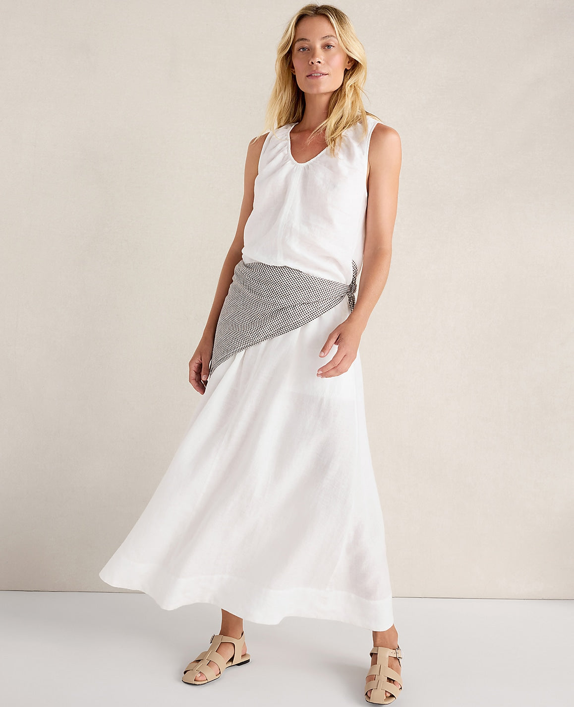 Haven Well Within Linen Drawstring Midi Skirt | Ann Taylor