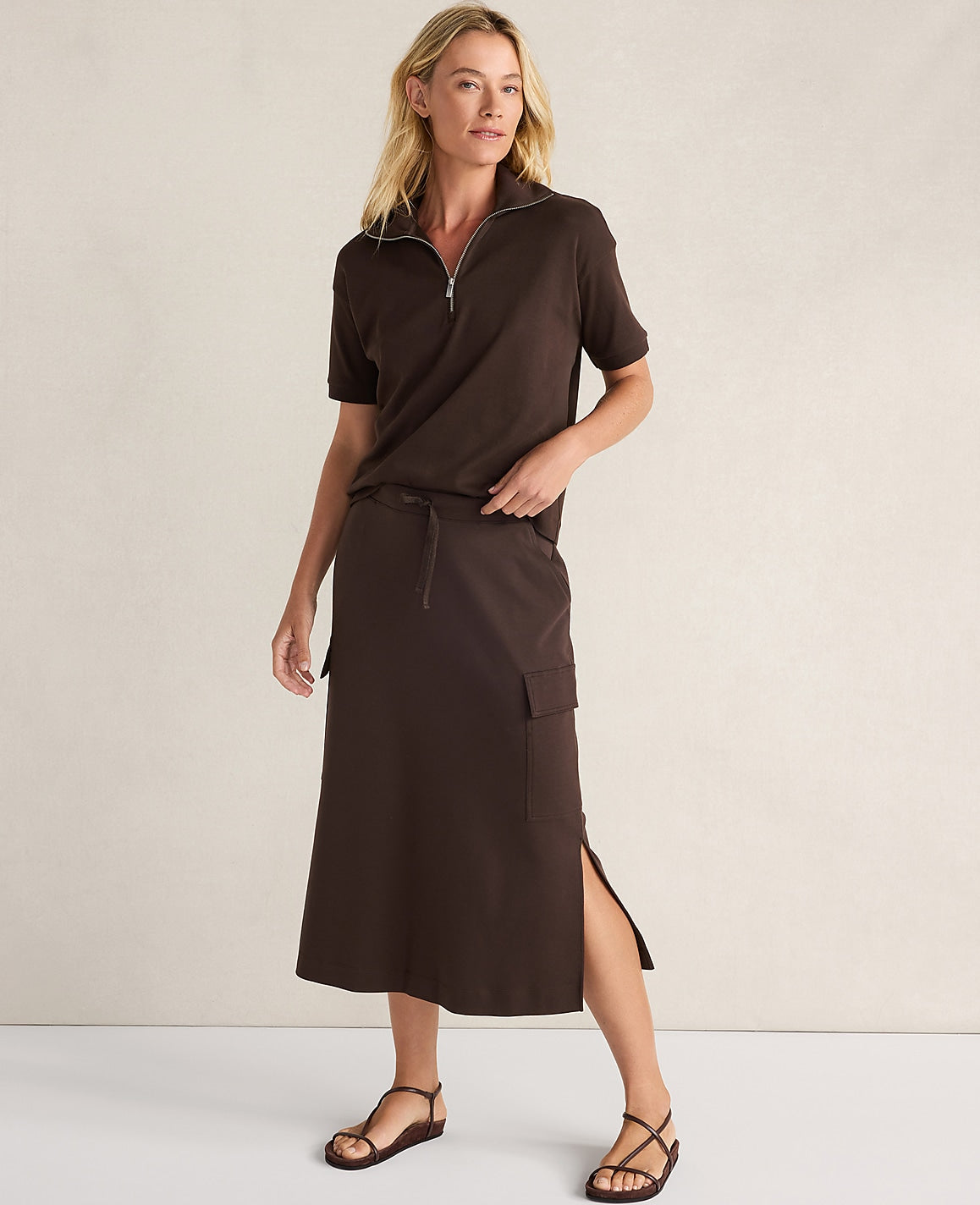 Haven Well Within Organic Cotton Interlock Cargo Skirt | Ann Taylor