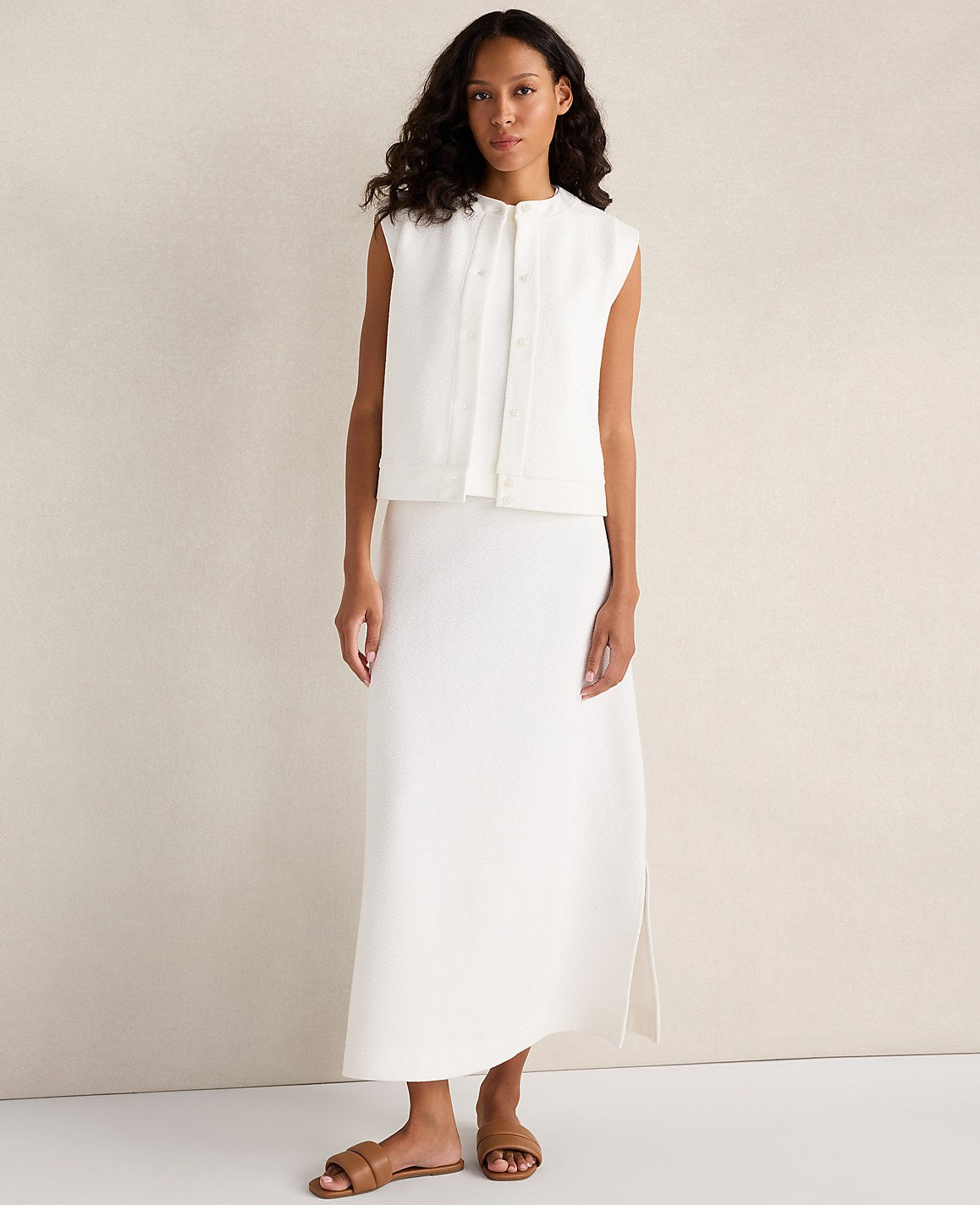 Haven Well Within Cotton Blend Textured Short Sleeve Jacket | Ann Taylor