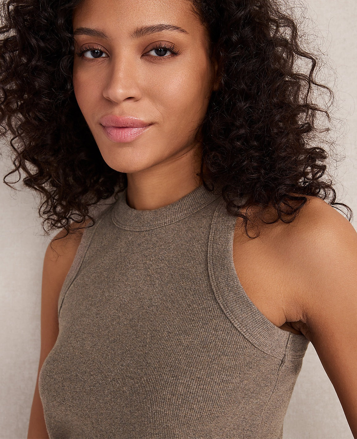 Haven Well Within Organic Cotton Rib Knit High Neck Tank | Ann Taylor