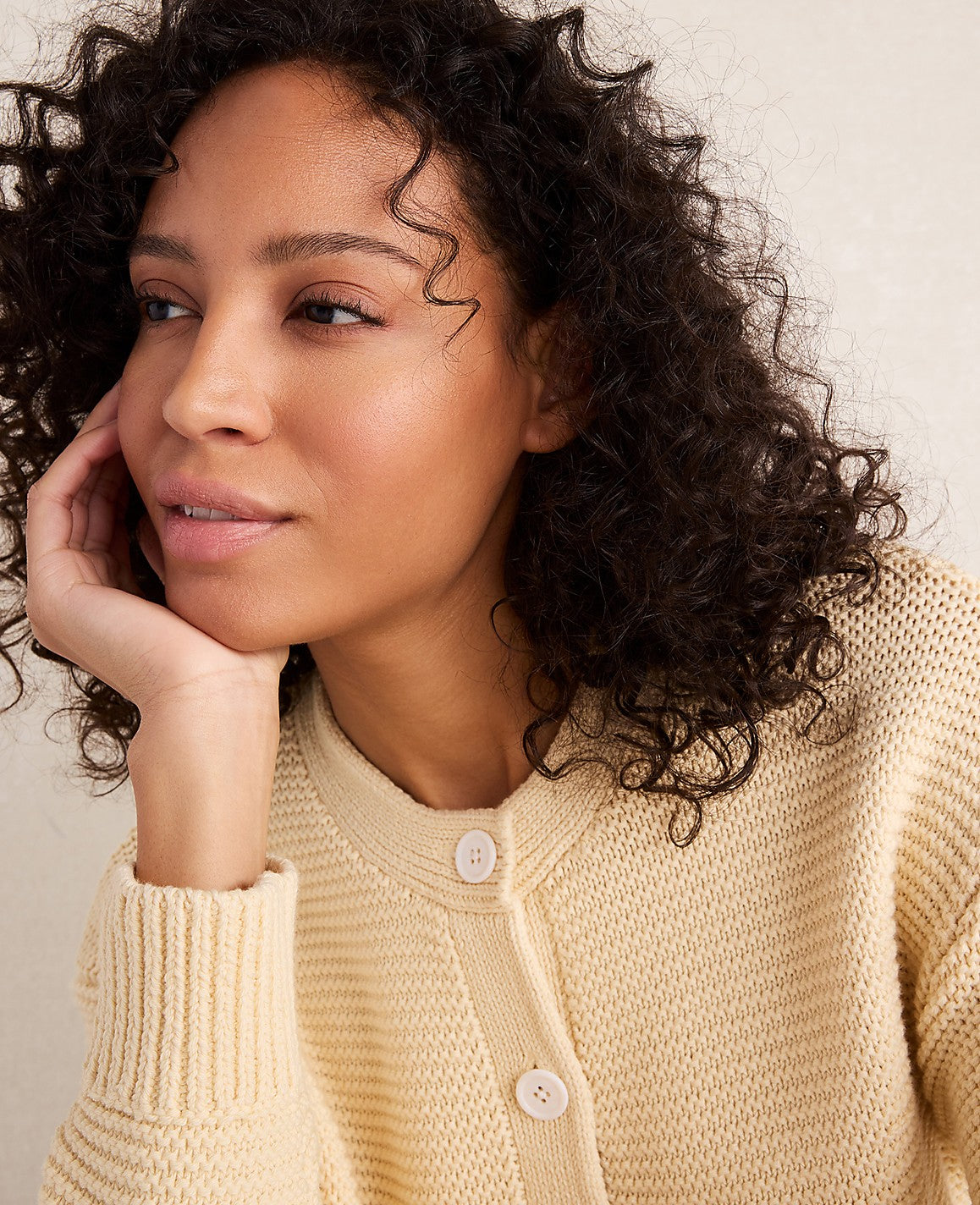 Haven Well Within Cotton Link Stitch Cardigan | Ann Taylor