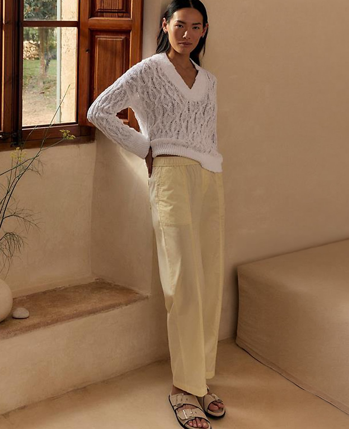 Haven Well Within Organic Cotton Twill Tapered Pants | Ann Taylor