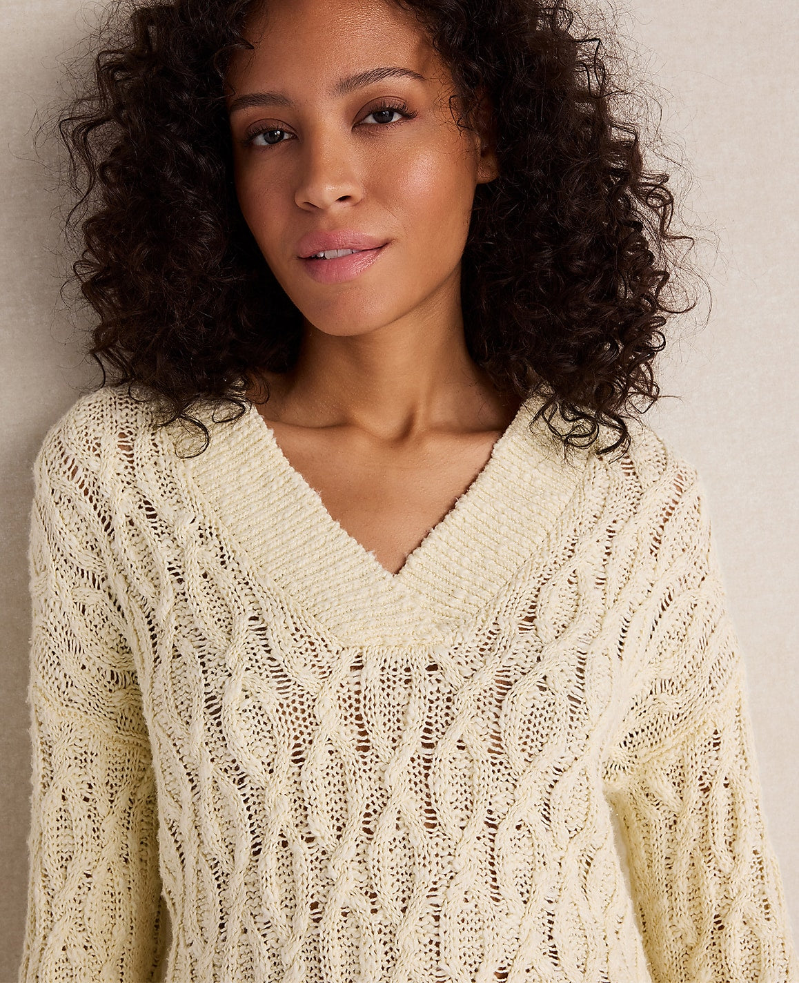 Haven Well Within Slubby Cotton Linen V-Neck Sweater | Ann Taylor