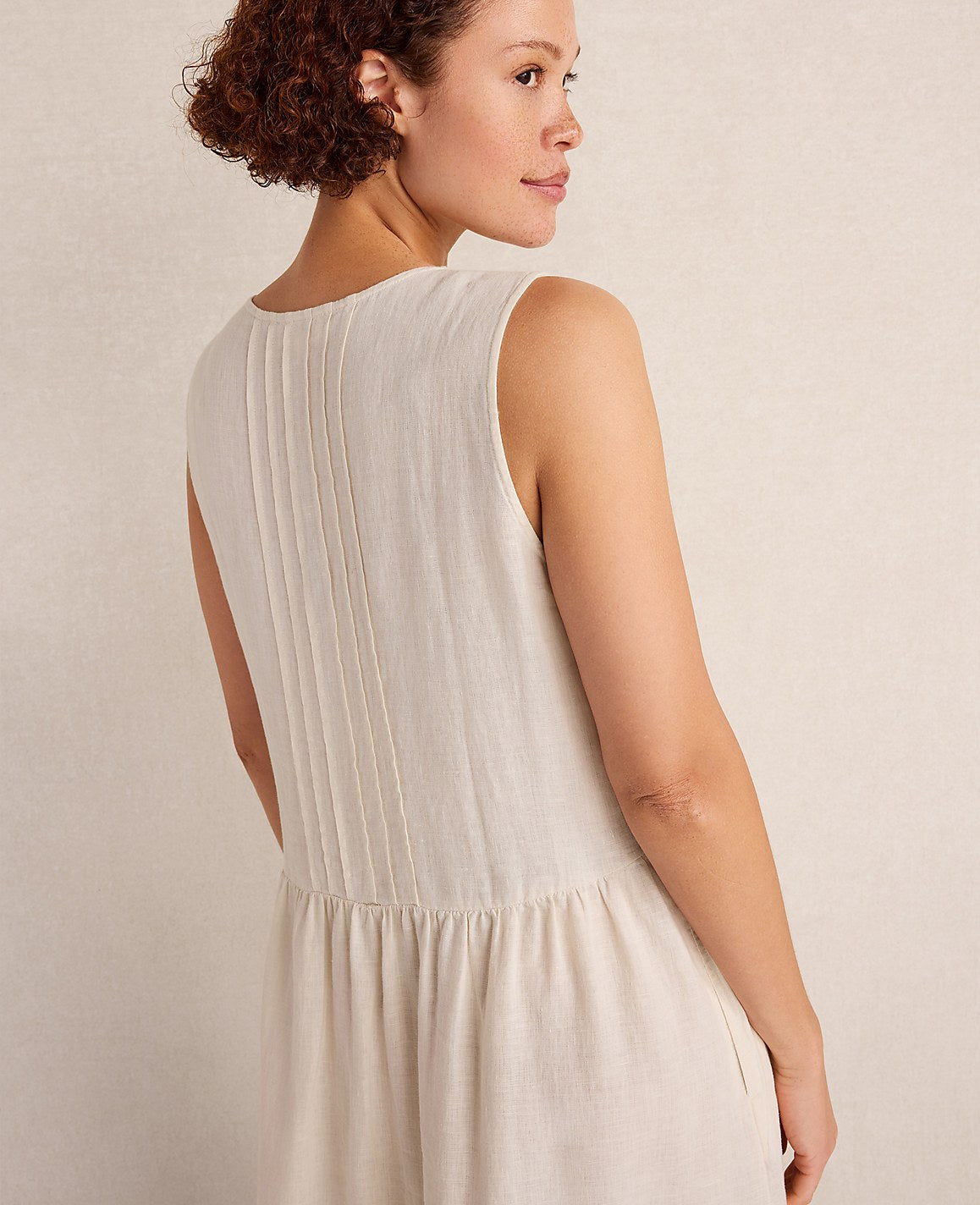 Haven Well Within Linen Pintuck Midi Dress | Ann Taylor