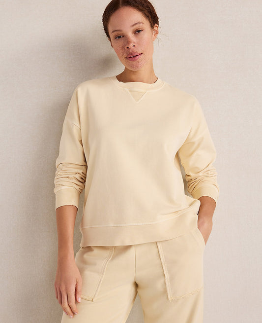 Haven Well Within Garment-Dyed Organic Cotton Terry Crewneck | Ann Taylor