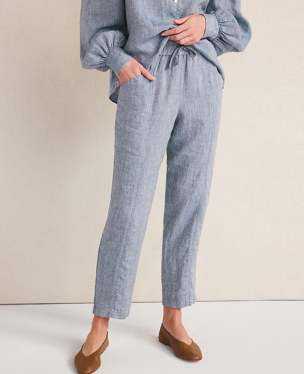 Haven Well Within Linen Straight Leg Pants | Ann Taylor