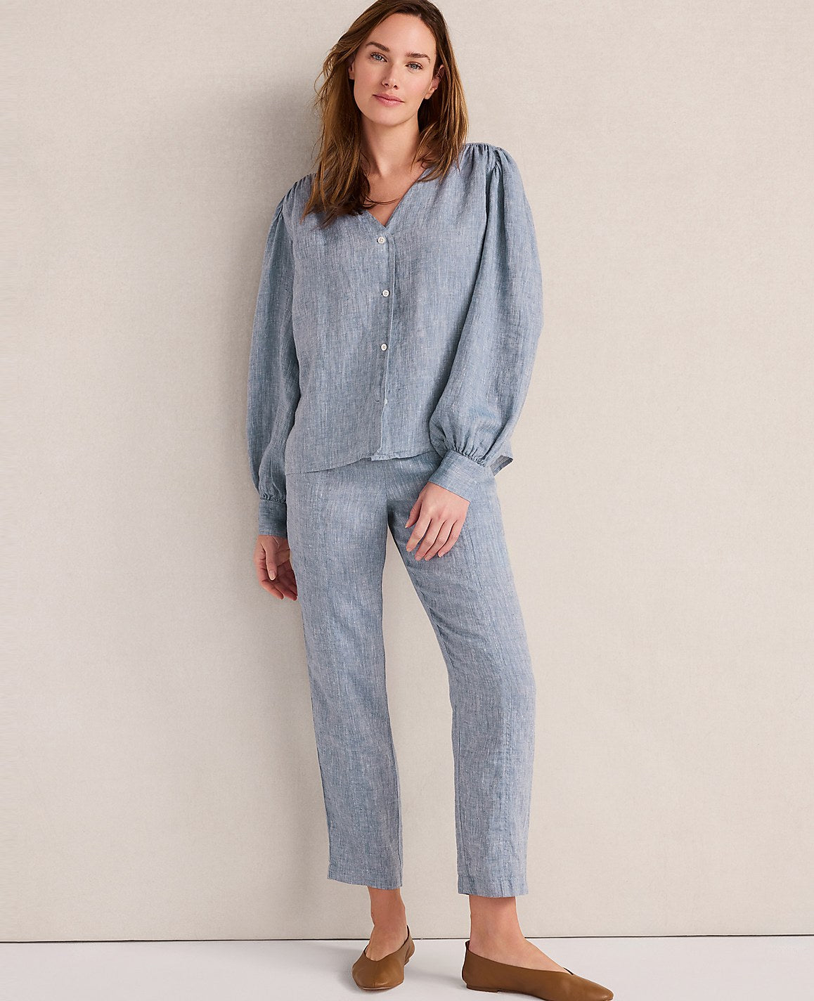 Haven Well Within Linen Straight Leg Pants | Ann Taylor