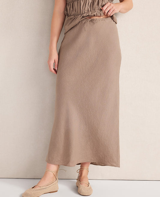 Haven Well Within Linen Bias Cut Midi Skirt | Ann Taylor