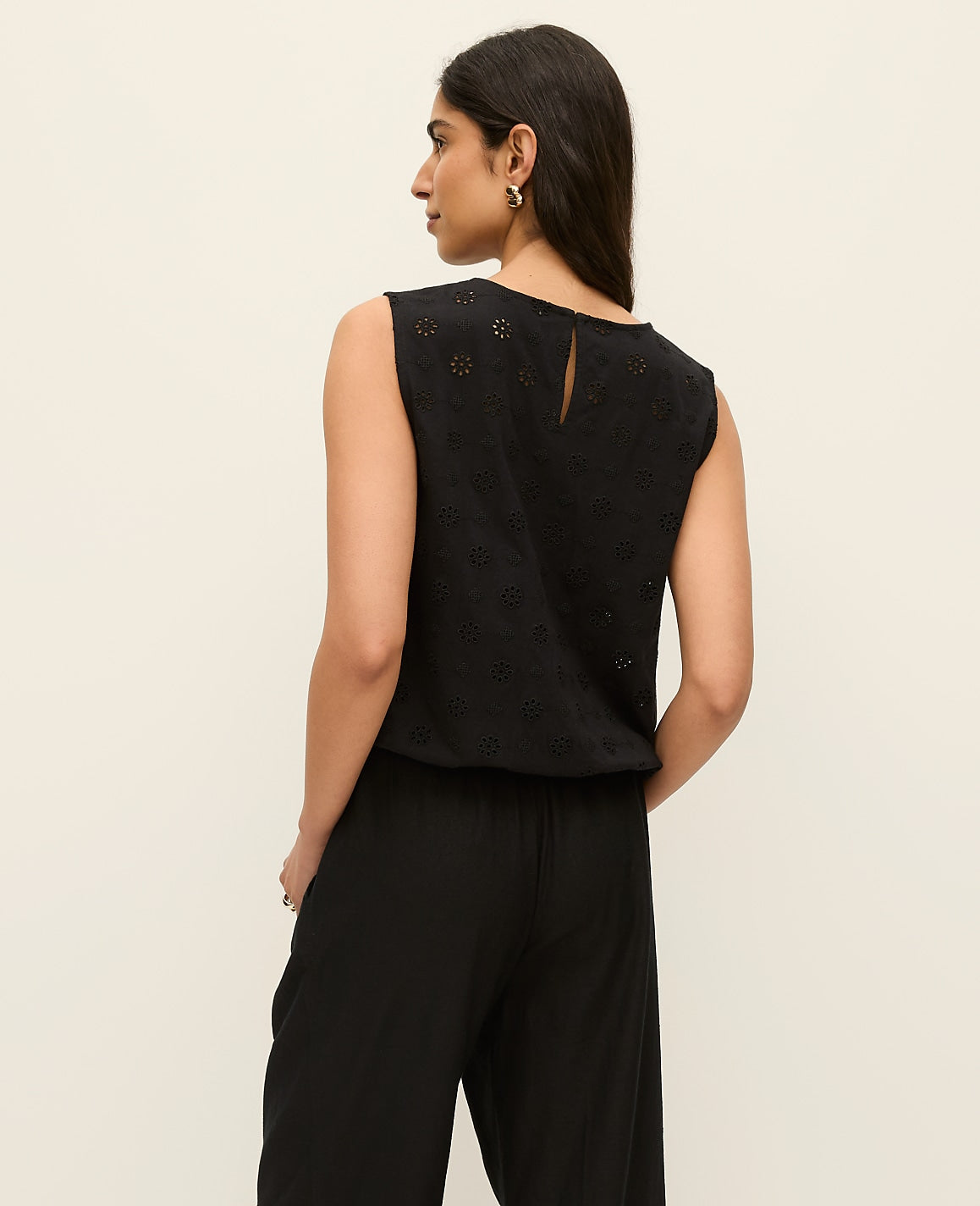 Eyelet Bubble Hem Top | Ann Taylor